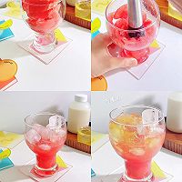 #解腻开胃就吃它#西瓜牛乳茶，我这个搭配太夏天了！真的好喝的做法图解1