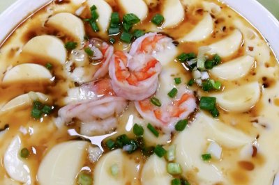 减脂餐鲜虾蒸日本豆腐