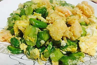 蚕豆虾仁烘蛋，植物蛋白VS动物蛋白，营养美味吃起来