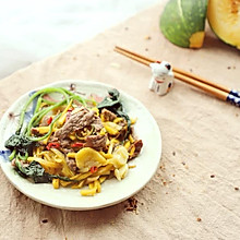 加班快手菜：牛肉南瓜丝