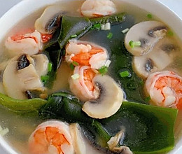虾仁蘑菇海带汤的做法