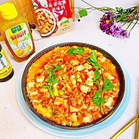 #太太乐鲜鸡汁芝麻香油#红火肉米豆腐蒸蛋的做法图解1