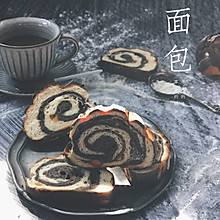 黑白双煞双色哈斯面包（糖渍橙皮，巧克力，奶油）