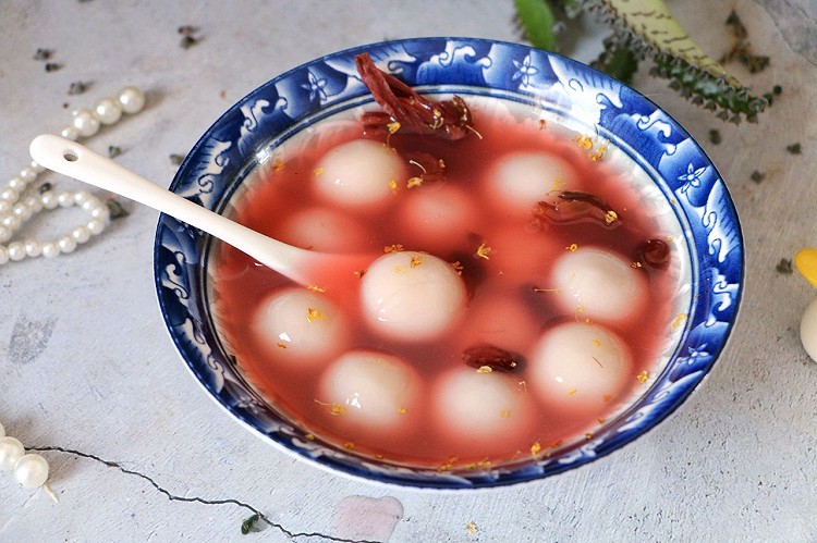 养胃降压洛神蔓越莓汤圆的做法