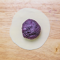 皮薄馅多的紫薯小饼，饺子皮就能做的做法图解5