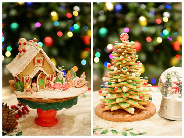 童话世界-圣诞姜饼屋和圣诞树