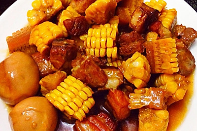 红烧肉烧玉米