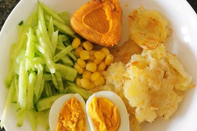 5.5宝宝早餐——土豆饼蜜薯白水蛋