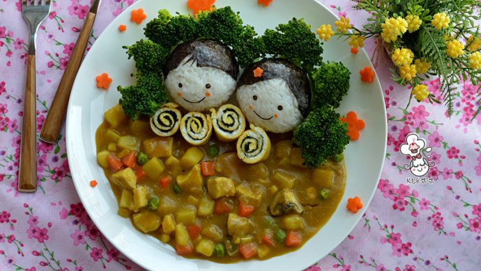 时蔬鸡肉咖喱饭