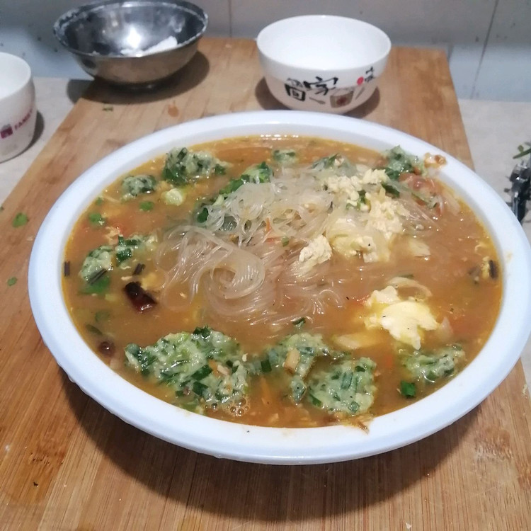 韭菜丸子汤的做法