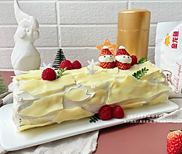 #金龙鱼精英100%烘焙大师赛-爱好组低筋#白巧圣诞树桩蛋糕的做法