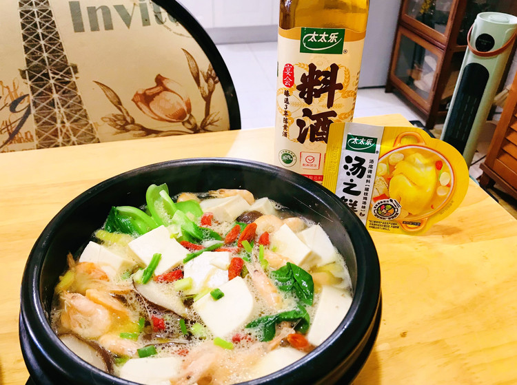 太太乐加持美味，做个河虾豆腐煲的做法