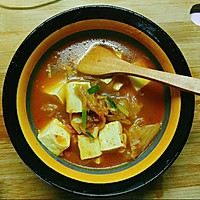 电饭锅泡菜豆腐汤的做法图解4