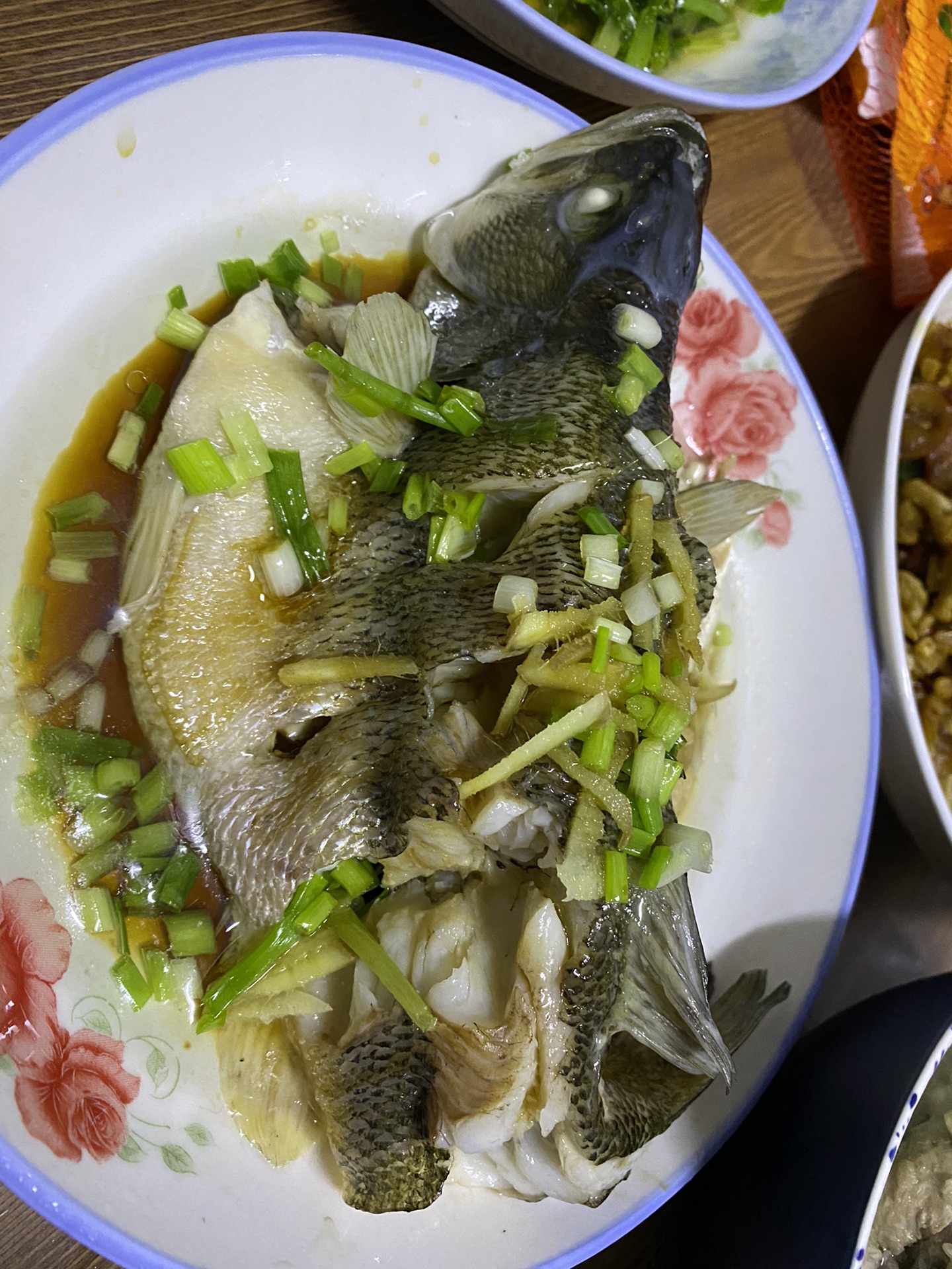 Steamed perch