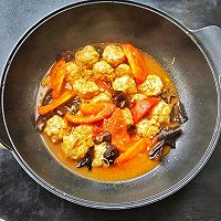 #太太乐鲜鸡汁蒸鸡原汤#烩萝卜豆腐丸子的做法图解10