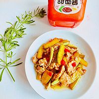 #葱伴侣豆瓣酱能蘸善炒#酱香西葫芦炒肉的做法图解10