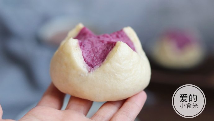 紫薯开花馒头（一次发酵）