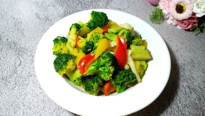 快手减肥菜【绝色双娇】——双花配双椒