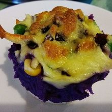 芝士焗紫薯泥