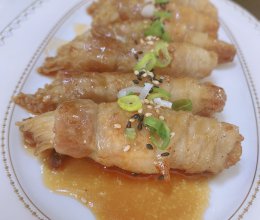 照烧金针肉卷的做法