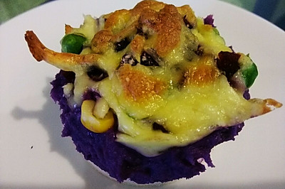 芝士焗紫薯泥