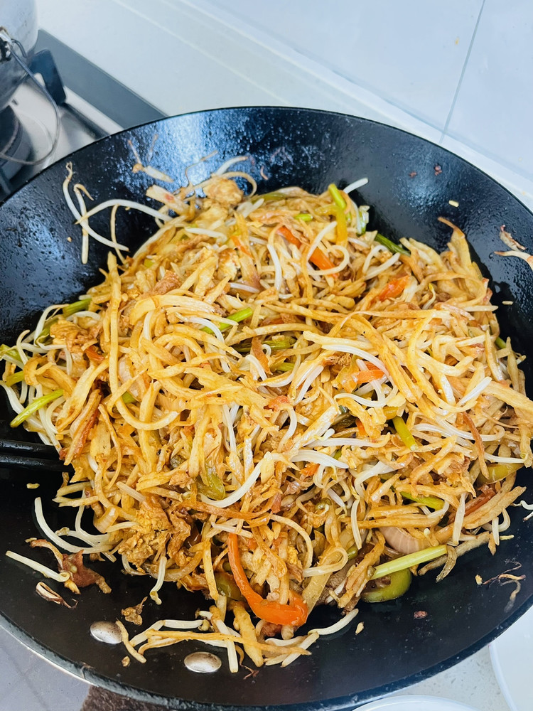 炒饼丝的做法