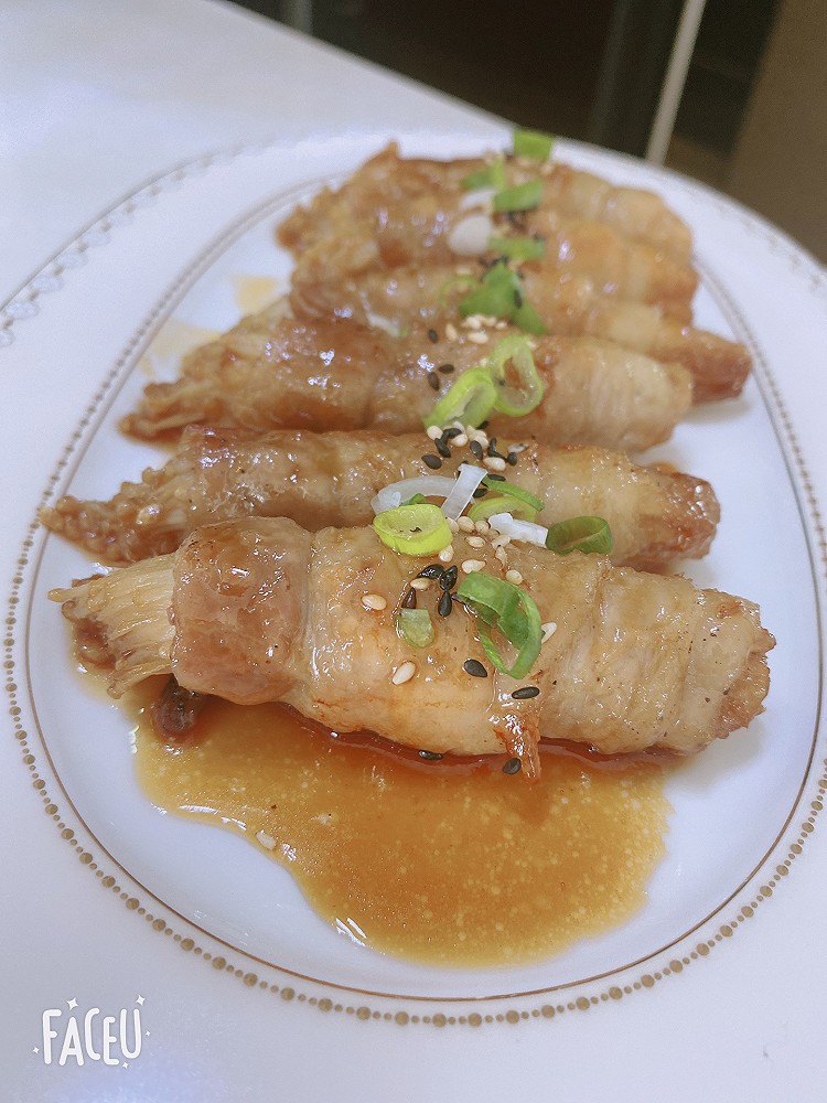 照烧金针肉卷的做法