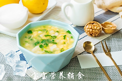 宝宝辅食-丁香鱼黄金疙瘩汤