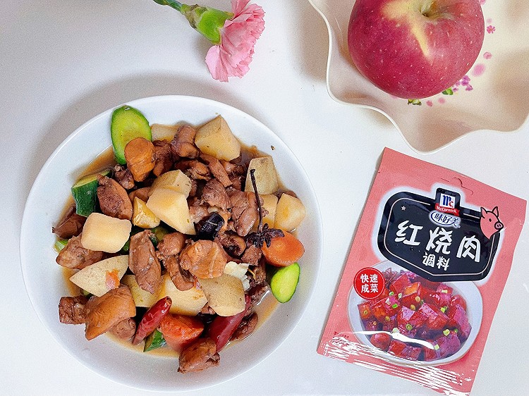 快手一袋料解锁【缤纷红烧鸡腿丁】的做法