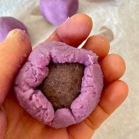 #女神野餐记#椰蓉紫薯芋泥豆沙球的做法图解4