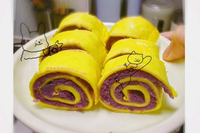 【宝宝辅食】紫薯蛋黄卷