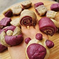 山药紫薯奶香馒头的做法图解16