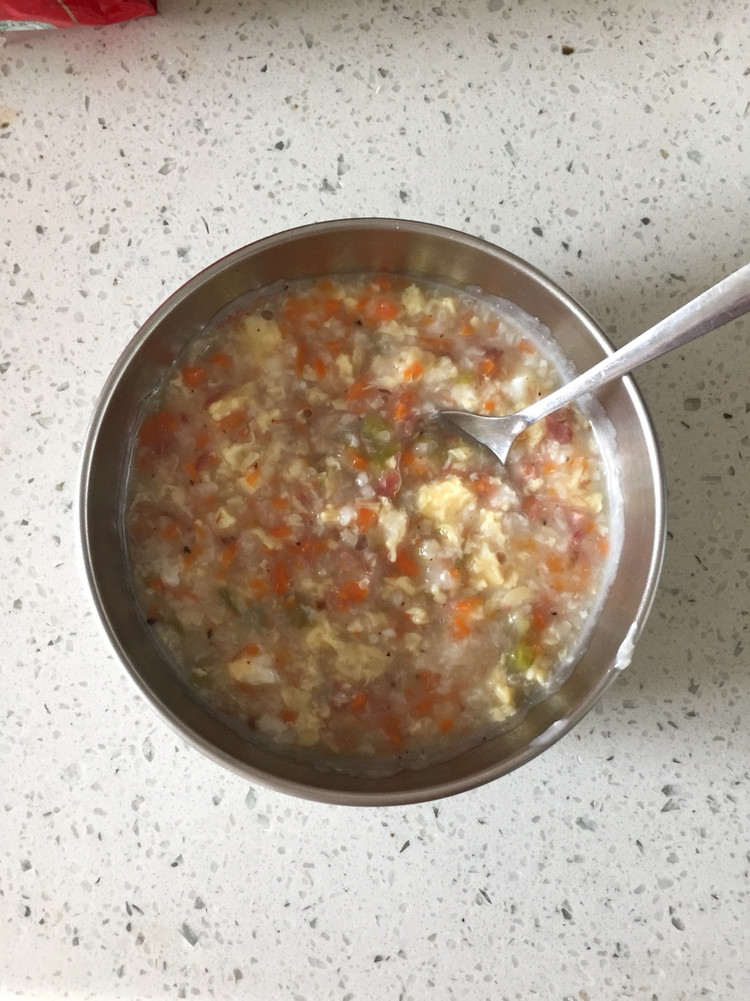 宝宝辅食早餐牛肉蛋花粥的做法