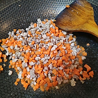 花菜胡萝卜肉饭的做法图解4
