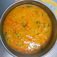 双米南瓜油菜粥的做法图解8