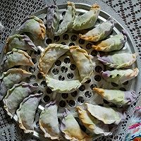 韭菜鸡蛋肉彩饺的做法图解5