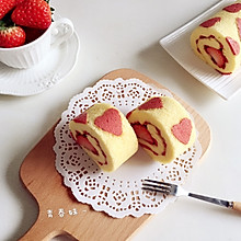 心型草莓蛋糕卷