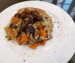 香菇牛肉焖饭的做法