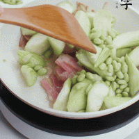 咸肉烧丝瓜的做法图解4