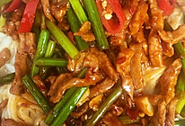 蒜苔肉丝拌面的做法