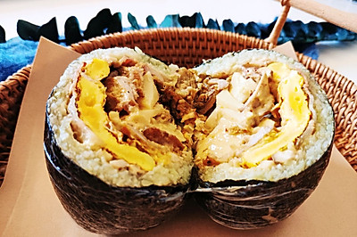超快手Diy㊙️生酮米饭团✨巨无霸米汉堡