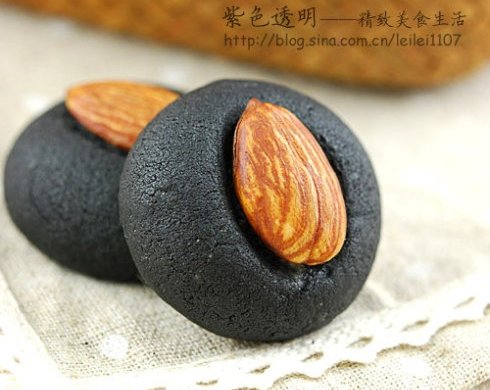 杏仁竹炭小饼