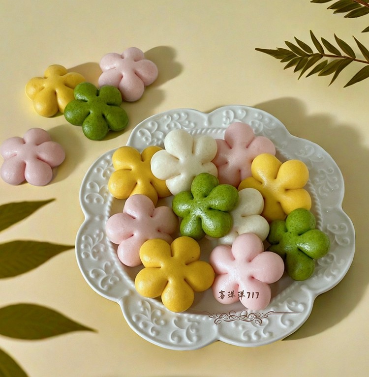 春天里的花朵馒头的做法