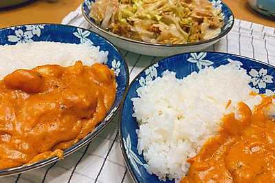 虾仁茄汁咖喱饭