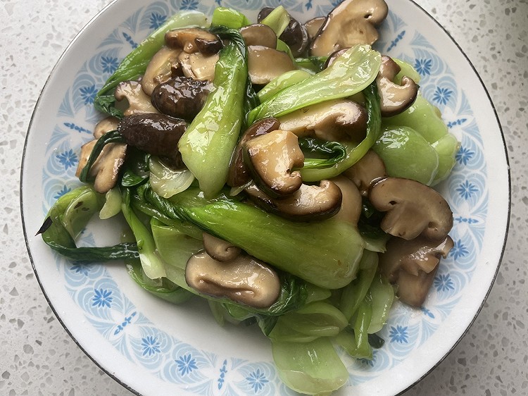 快手香菇油菜的做法