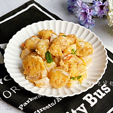 超好吃的黄桃色拉虾！卡路里，暂时就不要去想了