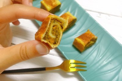 美食锅小红锅出品：芝麻蜜薯土司卷