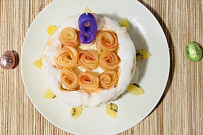 玫瑰花田生日蛋糕