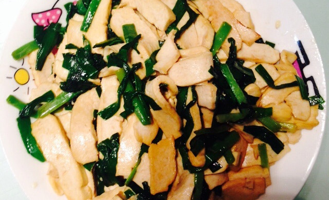 快手菜之豆干炒韭菜