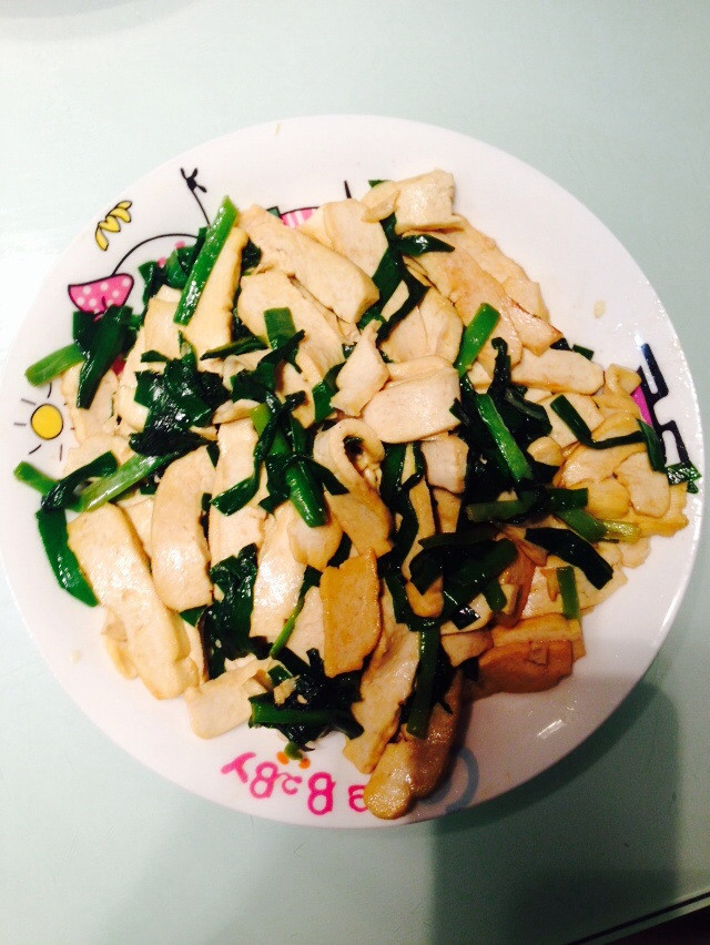 快手菜之豆干炒韭菜的做法